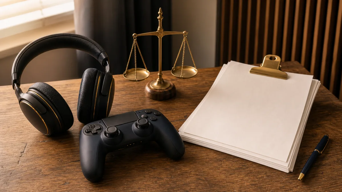 Game developer reviewing AI music licensing before a commercial game release